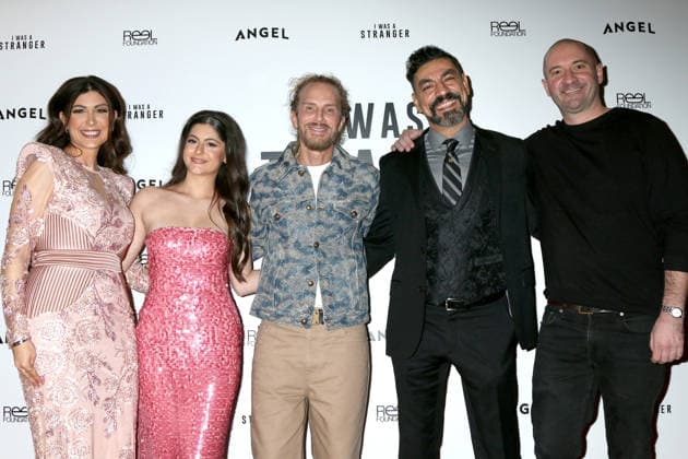 January 7, 2026, Century City, Ca, USA: LOS ANGELES - JAN 6: Nour Bitar, Massa Daoud, Brandt Andersen, Ayman Samman, guest at I Was a Stranger Premiere at the AMC 15 Theaters on January 6, 2026 in Century City, CA Century City USA - ZUMAb170 20260107_aap_b170_022 Copyright: xKayxBlakex