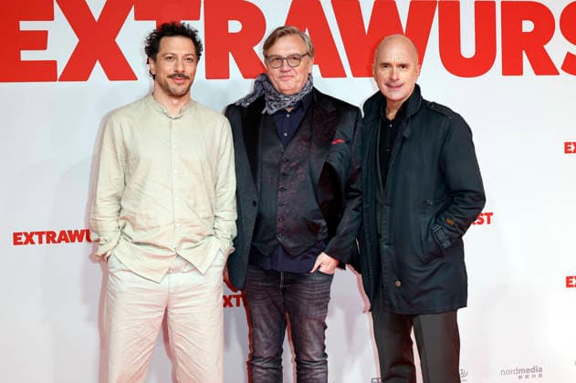 Fahri Yardim, Hape Kerkeling und Christoph Maria Herbst bei der Weltpremiere des Kinofilms Extrawurst in der Lichtburg. Essen, 07.01.2026