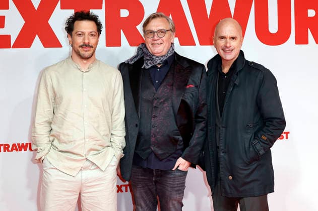 Fahri Yardim, Hape Kerkeling und Christoph Maria Herbst bei der Weltpremiere des Kinofilms Extrawurst in der Lichtburg. Essen, 07.01.2026
