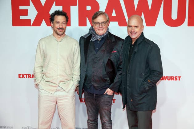 Weltpremiere von Extrawurst in Essen Essen, 07.01.2026 Fahri YardÄ±m, Hape Kerkeling and Christoph Maria Herbst bei der Weltpremiere von Extrawurst In der Lichtburg in Essen NRW Deutschland Copyright: xMatthiasxGränzdörferx