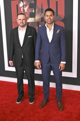 Christopher Woodrow und Raj Singh bei der Premiere des Kinofilms Dead Man™s Wire im AMC The Grove. Los Angeles, 07.01.2026