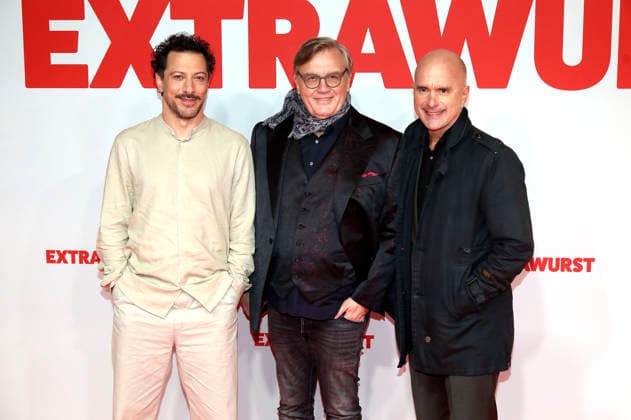 Fahri Yardim, Hape Kerkeling und Christoph Maria Herbst bei der Weltpremiere des Kinofilms Extrawurst in der Lichtburg. Essen, 07.01.2026