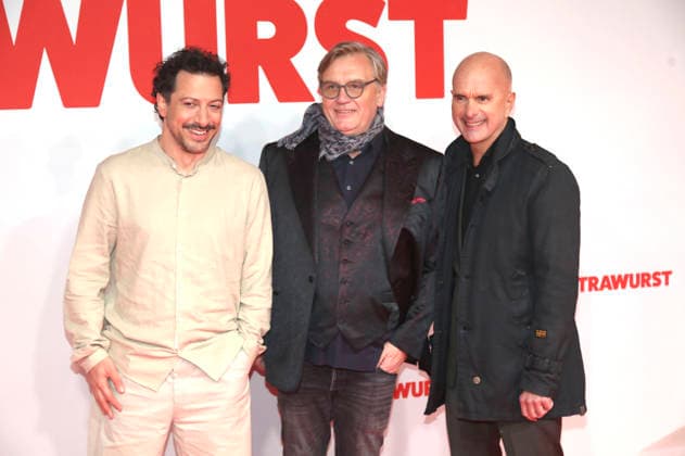 Fahri Yardim, Hape Kerkeling und Christoph Maria Herbst bei der Weltpremiere des Kinofilms Extrawurst in der Lichtburg. Essen, 07.01.2026