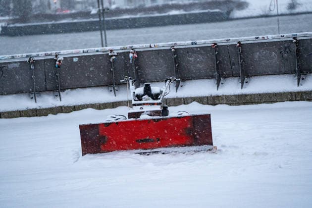 Winterwetter an den Hamburger Landungsbrücken;Starker Schneefall in Hamburg, Hamburg Hamburg Deutschland Landungsbrücken