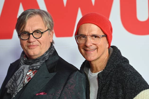 v.li: Hape KERKELING (Schauspieler), Christoph Maria HERBST (Schauspieler), Portrait,Portraet. Premiere EXTRAWURST am 08.01.2026 im Mathaeser Kino in Muenchen.