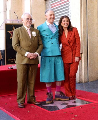 Brian Cox, Alan Cumming and Monica Lewinsky attend an unveiling ceremony honoring Alan Cumming with the 2,832nd star on the Hollywood Walk of Fame in Los Angeles on Thursday, January 08, 2026.  LAP20260108873 GREGxGRUDT
