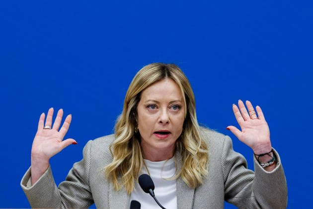 January 9, 2026, Rome, Italia, Italia: Italian Prime Minister Giorgia Meloni during the press conference. Though traditionally an end-of-year review, the conference has evolved into a start-of-the-year event, where the Prime Minister addresses the government s agenda for the coming year. Rome, Italy, 09 January 2026. Rome Italia  - ZUMAa289 20260109_zia_a289_005 Copyright: xFrancescoxFotiax