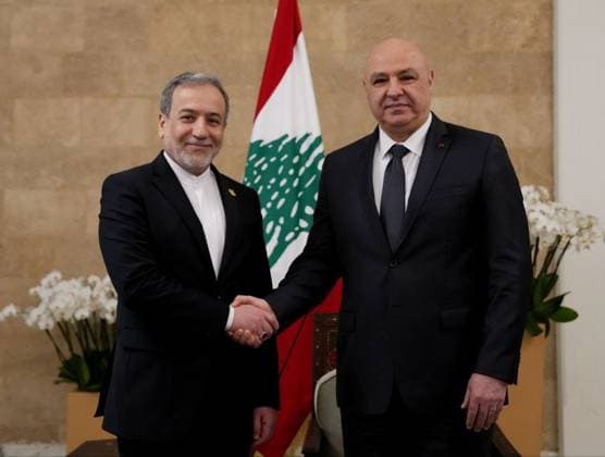 January 9, 2026, Beirut, Lebanon: Lebanese President JOSEPH AOUN (R) meets with Iranian Foreign Minister ABBAS ARAGHCHI in Beirut. Beirut Lebanon - ZUMAi98_ 20260109_zih_i98_002 Copyright: xIranianxForeignxMinistryx