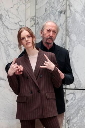 January 9, 2026, Rome, Rome, Italy: Rai photocall of the fiction Il Romanzo Famigliare based on Giovanni Pascoli, in the photo Giuseppe Piccioni with Liliana Bottone . Rome, Italy 09 January 2026 Rome Italy  - ZUMAa289 20260109_zia_a289_024 Copyright: xCristianoxMinichiellox
