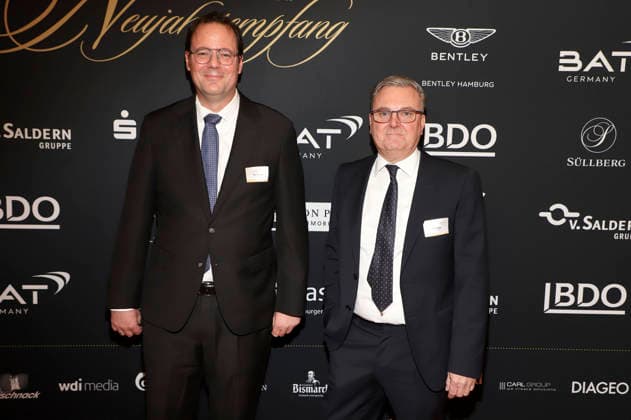 Robert Nienhaus und Reiner Bagger beim 31. Blankeneser Neujahrsempfang im Hotel Süllberg. Hamburg, 08.01.2026