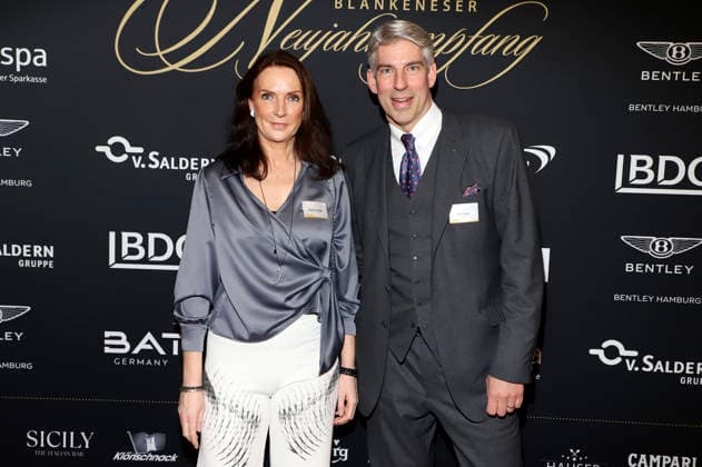Annette von Hänisch und Axel Maßmann beim 31. Blankeneser Neujahrsempfang im Hotel Süllberg. Hamburg, 08.01.2026