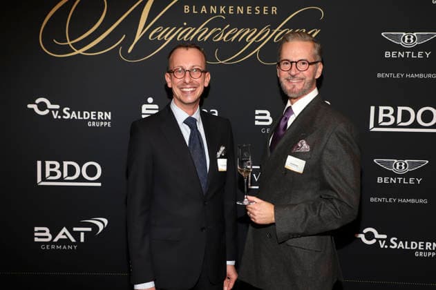 Tim Engelke-Dührkopp und Guido Dührkopp beim 31. Blankeneser Neujahrsempfang im Hotel Süllberg. Hamburg, 08.01.2026