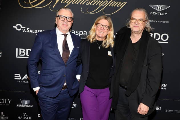 Thomas Collien, Pamela Collien und Ulrich Waller beim 31. Blankeneser Neujahrsempfang im Hotel Süllberg. Hamburg, 08.01.2026