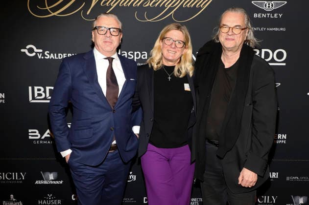 Thomas Collien, Pamela Collien und Ulrich Waller beim 31. Blankeneser Neujahrsempfang im Hotel Süllberg. Hamburg, 08.01.2026