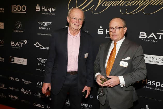 Bernd Onken und Guido Graf Finck von Finckenstein beim 31. Blankeneser Neujahrsempfang im Hotel Süllberg. Hamburg, 08.01.2026