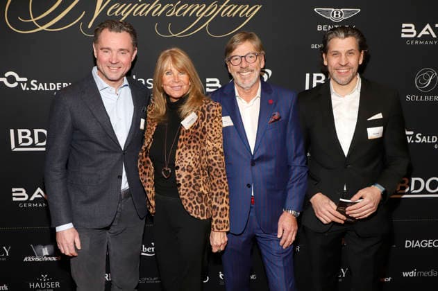 Dirk Kowalke, Susanne Kowalke, Jörg Ide und Benjamin Kast beim 31. Blankeneser Neujahrsempfang im Hotel Süllberg. Hamburg, 08.01.2026