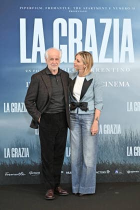 January 9, 2026, Rome, Rome, Italy: Presentation of the film La Grazia. Pictured: Toni Servillo, Anna Ferzetti . Rome, Italy 09 January 2026 Rome Italy  - ZUMAa289 20260109_zia_a289_132 Copyright: xMariaxLauraxAntonellix
