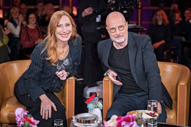 MDR - Riverboat. Schauspieler Christian Berkel und Schauspielerin Andrea Sawatzki anläßlich der Aufzeichnung der MDR - Talkshow Riverboat am 09.01.2026 in der Mediacity Leipzig. 20260109SFL0018
