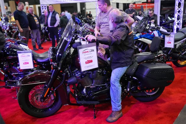 2026 North American International Motorcycle Supershow TORONTO, CANADA - JANUARY 9 : People visit the 50th annual North American International Motorcycle Supershow at the International Centre in Mississauga, Ontario, Canada on January 9, 2026. Mert Alper Dervis Anadolu Ontario Canada. Editorial use only. Please get in touch for any other usage.  Copyright: x2026xAnadoluxMertxAlperxDervisx