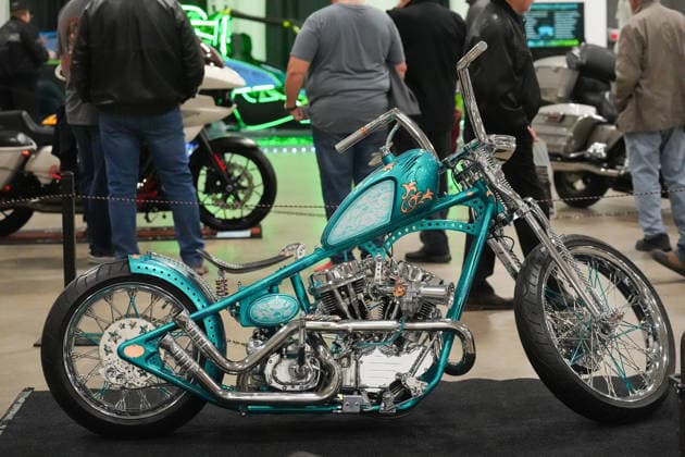 2026 North American International Motorcycle Supershow TORONTO, CANADA - JANUARY 9 : Visitors check custom motorcycles at the 50th annual North American International Motorcycle Supershow at the International Centre in Mississauga, Ontario, Canada on January 9, 2026. Mert Alper Dervis Anadolu Ontario Canada. Editorial use only. Please get in touch for any other usage.  Copyright: x2026xAnadoluxMertxAlperxDervisx
