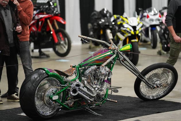 2026 North American International Motorcycle Supershow TORONTO, CANADA - JANUARY 9 : Visitors check custom motorcycles at the 50th annual North American International Motorcycle Supershow at the International Centre in Mississauga, Ontario, Canada on January 9, 2026. Mert Alper Dervis Anadolu Ontario Canada. Editorial use only. Please get in touch for any other usage.  Copyright: x2026xAnadoluxMertxAlperxDervisx