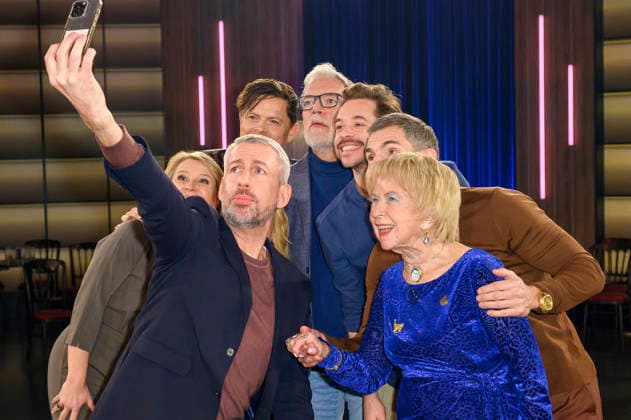 Susan Link, Michael Patrick Kelly, Sebastian Pufpaff, Wolfgang Trepper, Tobias Krell, Micky Beisenherz und Anneliese Hackmann bei der Aufzeichnung der WDR-Talkshow Kölner Treff im WDR Studio BS 3. Köln, 09.01.2026