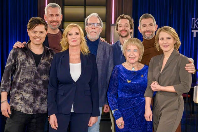 Michael Patrick Kelly, Sebastian Pufpaff, Claudia Kleinert, Wolfgang Trepper, Tobias Krell, Anneliese Hackmann, Micky Beisenherz und Susan Link bei der Aufzeichnung der WDR-Talkshow Kölner Treff im WDR Studio BS 3. Köln, 09.01.2026