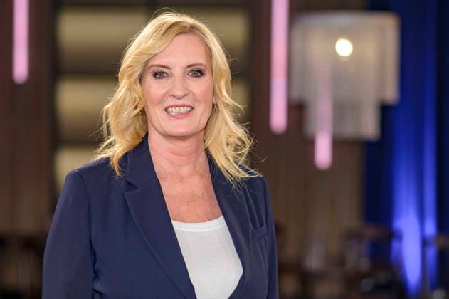 Claudia Kleinert bei der Aufzeichnung der WDR-Talkshow Kölner Treff im WDR Studio BS 3. Köln, 09.01.2026