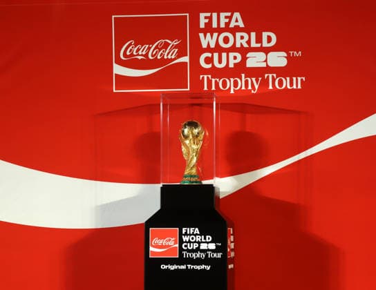 January 10, 2026, New Delhi, New Delhi, India: NEW DELHI, INDIA January 10, 2026: The original FIFA World Cupâ ¢ Trophy is displayed during the launch of the FIFA World Cupâ ¢ Trophy Tour in New Delhi. The iconic Trophy is showcased in India as part of its global tour ahead of the FIFA World Cupâ ¢.Photog: City: New DelhiCountry: IndiaCategory: INT New Delhi India - ZUMAd288 20260110_zip_d288_014 Copyright: xDeepakx