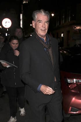 High Noon press night performance Pierce Brosnan leaves the press night performance of High Noon at the Harold Pinter Theatre, London, UK, 09 January 2026., Credit:James James Smart Pictures Avalon  Copyright: xJamesxJames SmartxPicturesx xAvalonx 1064789153