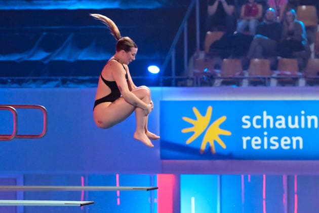 10.01.2026, xlakx, Entertainment, TV Total Turmspringen v.l. Lina Westphal Reality-Sternchen wagt sich bei der 15. Ausgabe des TV Total Turmspringen in Berlin von den Sprungbrettern der Schwimm- und Sprunghalle im Europasportpark (SSE) ein spektakulaeres Highlight der Show auf ProSieben. Berlin