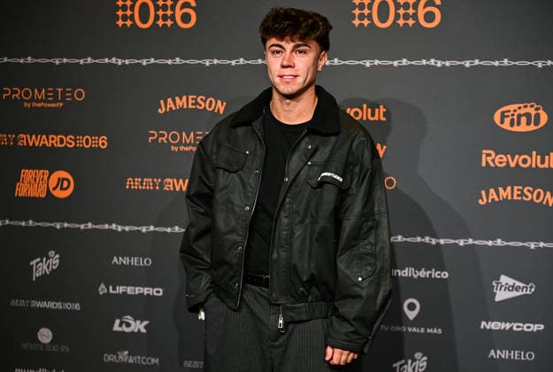 January 10, 2026, Madrid, Madrid, SPAIN: Content creators and guests pose on the black carpet during the third edition of the Army Awards, held on Saturday, January 10, at the Madrid Arena in Madrid. Known as the â€oeinternet anti-awards,†the ceremony honors the most viral moments, trends, and personalities from social media over the past year in a script-free gala hosted by Ceciarmy and Santiago Segura. In the image oÂlvaro Pato³n Madrid SPAIN - ZUMAz108 20260110_znp_z108_069 Copyright: xRichardxZubelzux
