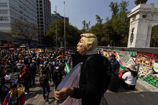 January 10, 2026, Mexico City, Mexico: Hundreds of people joined the March against Imperialism, from the Angel of Independence to Plaza Palestina Libre, following the capture of NICOLAS MADURO and his wife, CILIA FLORES, by US forces. Demonstrators expressed solidarity with the Venezuelan people. Mexico City Mexico - ZUMAl178 20260110_znp_l178_048 Copyright: xCristianxLeyvax