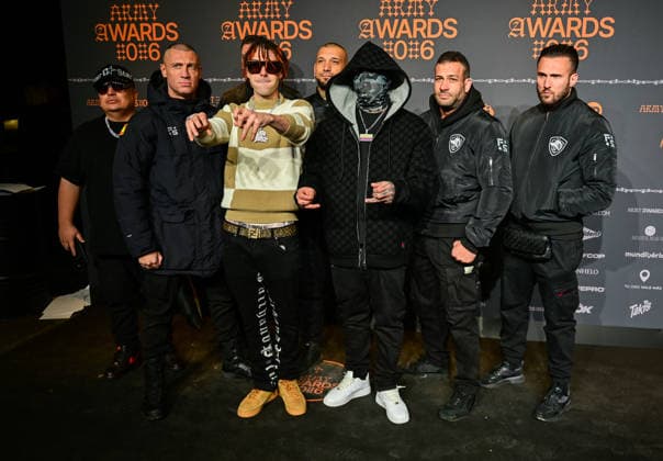 January 10, 2026, Madrid, Madrid, SPAIN: Content creators and guests pose on the black carpet during the third edition of the Army Awards, held on Saturday, January 10, at the Madrid Arena in Madrid. Known as the â€oeinternet anti-awards,†the ceremony honors the most viral moments, trends, and personalities from social media over the past year in a script-free gala hosted by Ceciarmy and Santiago Segura. Kidd Keo Madrid SPAIN - ZUMAz108 20260110_znp_z108_097 Copyright: xRichardxZubelzux