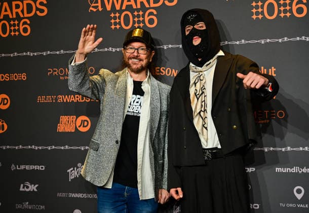 January 10, 2026, Madrid, Madrid, SPAIN: Content creators and guests pose on the black carpet during the third edition of the Army Awards, held on Saturday, January 10, at the Madrid Arena in Madrid. Known as the â€oeinternet anti-awards,†the ceremony honors the most viral moments, trends, and personalities from social media over the past year in a script-free gala hosted by Ceciarmy and Santiago Segura. Madrid SPAIN - ZUMAz108 20260110_znp_z108_120 Copyright: xRichardxZubelzux
