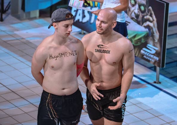 10.01.2026, xlakx, Entertainment, TV Total Turmspringen v.l. Let™s Hugo Streamer, Flying Uwe Streamer bei der 15. Ausgabe des TV Total Turmspringen in Berlin von den Sprungbrettern der Schwimm- und Sprunghalle im Europasportpark (SSE) ein spektakulaeres Highlight der Show auf ProSieben. Berlin