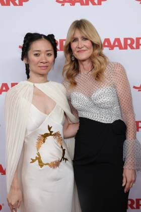 BEVERLY HILLS, CALIFORNIA - JANUARY 10:ChloÃ Zhao and Laura Dern at the 2026 Annual Movies for Grownups Awards with AARP at Beverly Wilshire, A Four Seasons Hotel on January 10, 2026 in Beverly Hills, California. Copyright: xAdmediax MediaPunchx