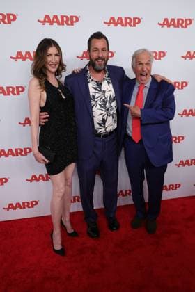 BEVERLY HILLS, CALIFORNIA - JANUARY 10: Henry Wrinkler, Jackie Sandler and Adam Sandler at the 2026 Annual Movies for Grownups Awards with AARP at Beverly Wilshire, A Four Seasons Hotel on January 10, 2026 in Beverly Hills, California. Copyright: xAdmediax MediaPunchx