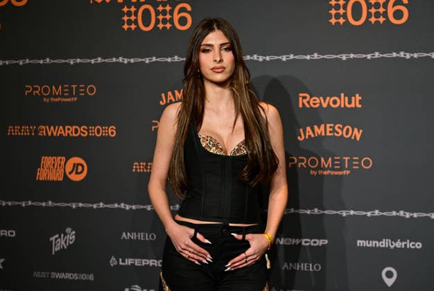 January 10, 2026, Madrid, Madrid, SPAIN: Content creators and guests pose on the black carpet during the third edition of the Army Awards, held on Saturday, January 10, at the Madrid Arena in Madrid. Known as the â€oeinternet anti-awards,†the ceremony honors the most viral moments, trends, and personalities from social media over the past year in a script-free gala hosted by Ceciarmy and Santiago Segura. In the image Alba GarcoÂa Madrid SPAIN - ZUMAz108 20260110_znp_z108_219 Copyright: xRichardxZubelzux