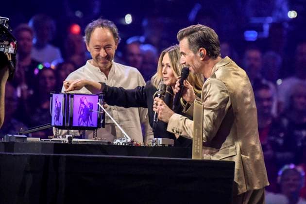 abb: Frederic Braun Miniaturwunderland Florian Silbereisen Moderator und Helene Fischer Saengerin auf der Buehne bei der ARD TV LIve Sendung bei den Schlagerchampions 2026 Das Grosse Fest der Besten auf der Buehne im Velodrom am 10.01.2026 in Berlin Berlin Germany