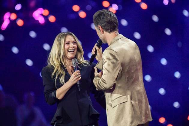 abb: Florian Silbereisen Moderator und Helene Fischer Saengerin auf der Buehne bei der ARD TV LIve Sendung bei den Schlagerchampions 2026 Das Grosse Fest der Besten auf der Buehne im Velodrom am 10.01.2026 in Berlin Berlin Germany