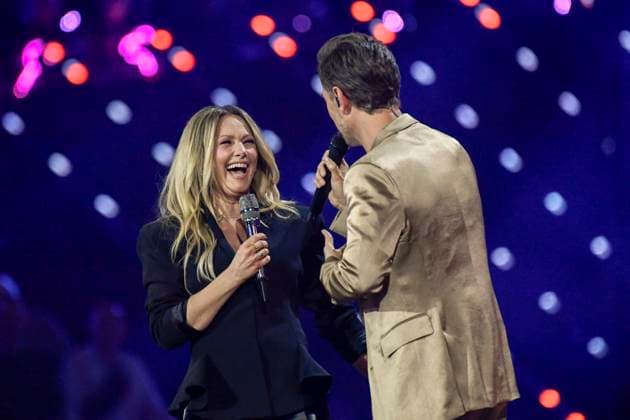 abb: Florian Silbereisen Moderator und Helene Fischer Saengerin auf der Buehne bei der ARD TV LIve Sendung bei den Schlagerchampions 2026 Das Grosse Fest der Besten auf der Buehne im Velodrom am 10.01.2026 in Berlin Berlin Germany