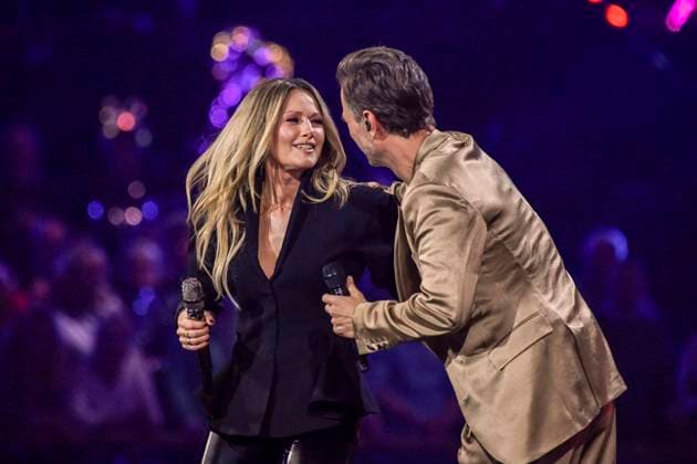 abb: Florian Silbereisen Moderator und Helene Fischer Saengerin auf der Buehne bei der ARD TV LIve Sendung bei den Schlagerchampions 2026 Das Grosse Fest der Besten auf der Buehne im Velodrom am 10.01.2026 in Berlin Berlin Germany