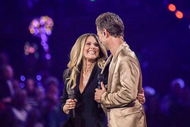 abb: Florian Silbereisen Moderator und Helene Fischer Saengerin auf der Buehne bei der ARD TV LIve Sendung bei den Schlagerchampions 2026 Das Grosse Fest der Besten auf der Buehne im Velodrom am 10.01.2026 in Berlin Berlin Germany