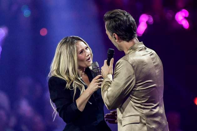 abb: Florian Silbereisen Moderator und Helene Fischer Saengerin auf der Buehne bei der ARD TV LIve Sendung bei den Schlagerchampions 2026 Das Grosse Fest der Besten auf der Buehne im Velodrom am 10.01.2026 in Berlin Berlin Germany