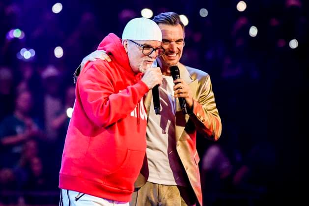 abb: DJ Ötzi Oetzi Florian Silbereisen Saenger auf der Buehne bei der ARD TV LIve Sendung bei den Schlagerchampions 2026 Das Grosse Fest der Besten auf der Buehne im Velodrom am 10.01.2026 in Berlin Berlin Germany