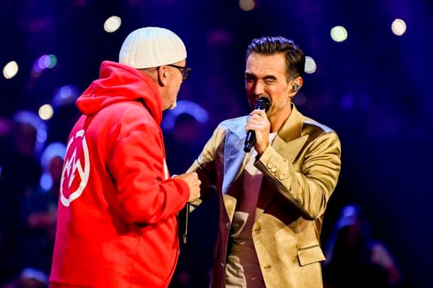 abb: DJ Ötzi Oetzi Florian Silbereisen Saenger auf der Buehne bei der ARD TV LIve Sendung bei den Schlagerchampions 2026 Das Grosse Fest der Besten auf der Buehne im Velodrom am 10.01.2026 in Berlin Berlin Germany