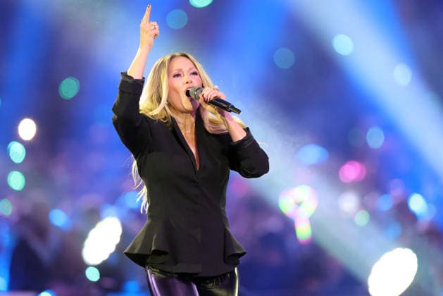 Schlagerchampions 2026 Das grosse Fest der Besten Helene Fischer (deutsche Schlagersängerin) ganz in schwarz gekleidet. ARD ORF2-Musikshow Schlagerchampions - Das grosse Fest der Besten. Von Florian Silbereisen moderierte Live-Sendung vom 10. Januar 2026 aus dem Velodrom Berlin, Deutschland.