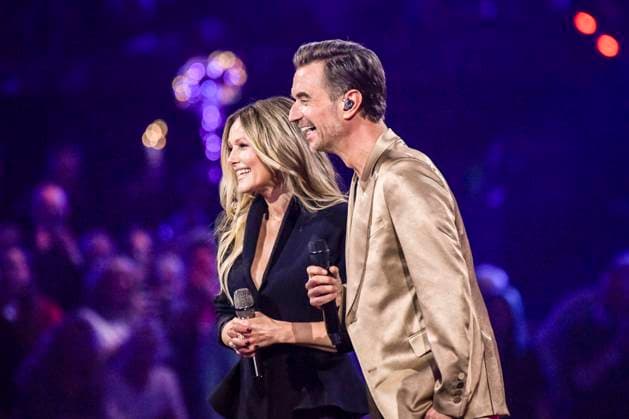 abb: Florian Silbereisen Moderator und Helene Fischer Saengerin auf der Buehne bei der ARD TV LIve Sendung bei den Schlagerchampions 2026 Das Grosse Fest der Besten auf der Buehne im Velodrom am 10.01.2026 in Berlin Berlin Germany