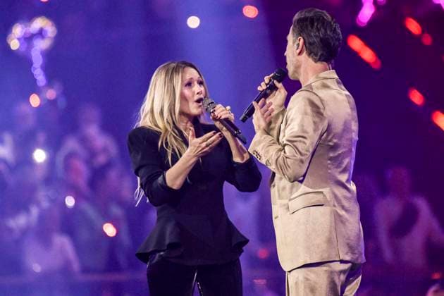 abb: Florian Silbereisen Moderator und Helene Fischer Saengerin auf der Buehne bei der ARD TV LIve Sendung bei den Schlagerchampions 2026 Das Grosse Fest der Besten auf der Buehne im Velodrom am 10.01.2026 in Berlin Berlin Germany